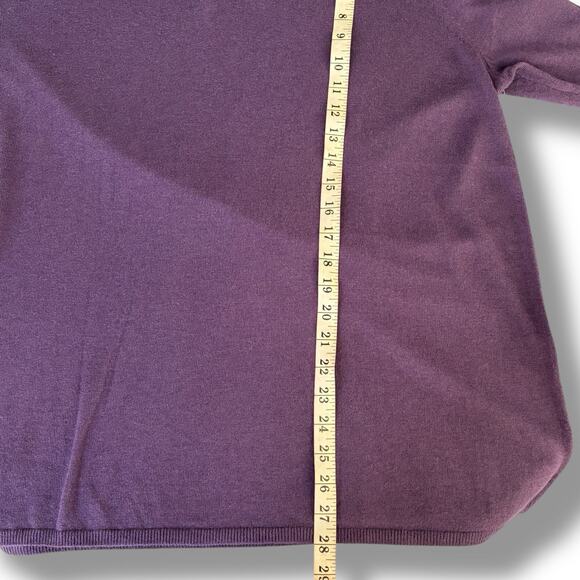NWT Chico's Sweater Size 4 (2X) Touch Of Cashmere Muted Plum V-Neck 3/4 Sleeve - Picture 7 of 7